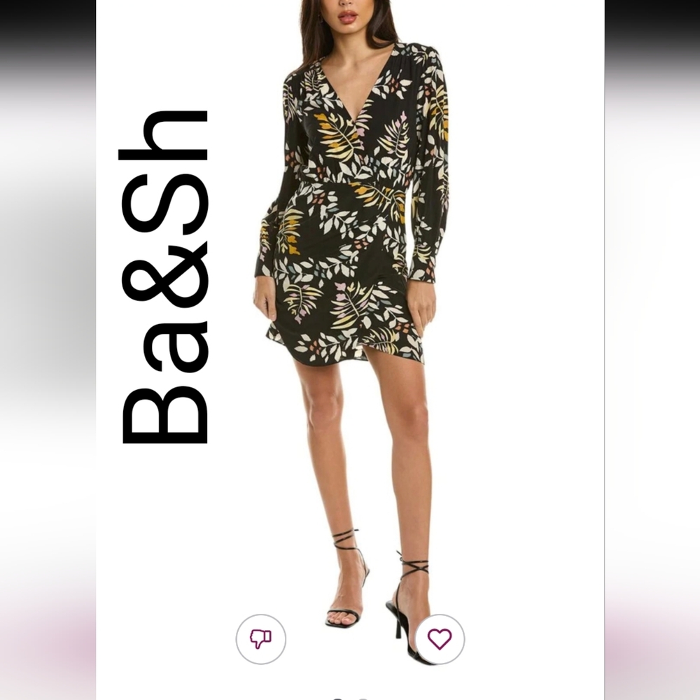 ba&sh Black Floral Mini Dress